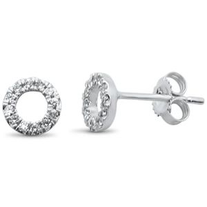 .16ct 14kt white gold trendy round circle studs